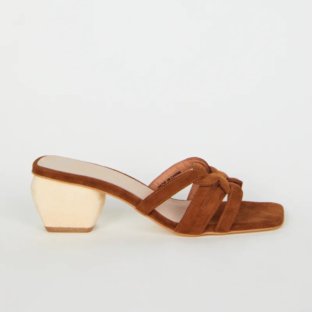 Intentionally Blank Kane Slip on wooden heel sandal, size 9.5, 10